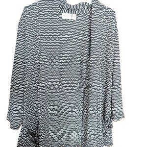 CHICO'S EASYWEAR BLACK/ WHITE JERSEY JACKET CHICO'S Size 1 WOMENS LGE